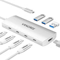 USB C to USB C Hub 10Gbps, 3 USB 3.2 Gen 2 Ports, 4K@60Hz HDMI, 100W PD, 3 USB 3.0 Ports, USBC Splitter Multiport Adapter for MacBook Pro/Air, iMac, iPad Pro, iPhone 15 (Not Support Type-C Monitor)