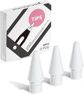 Replacement Tips for Apple Pencil Pro/1st/2nd &USB-C, 3 Pack High Sensitivity Nibs, Durable Stylus Pen Tip Accessories, Precise Control No Delay, Smooth iPencil Tips Replacement (White)