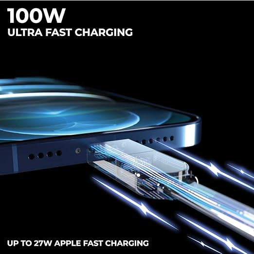 Rolling Square, inCharge X, Multi Charging Cable, Portable Keychain 6-in-1 with 100W Ultra-Fast Charging Power, Sapphire Blue, Multi Charger