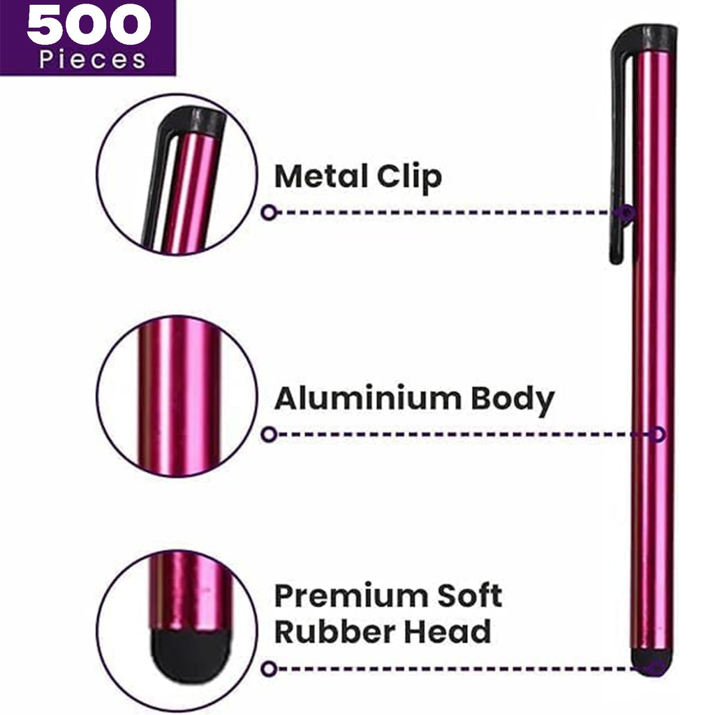 TCD 500 Pack Stylus Pen Set - Touch Screen Devices, Thick Rubber Tip, Multi
