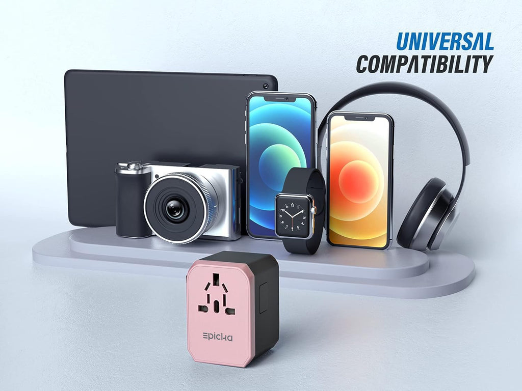 EPICKA Universal Travel Adapter with 1AC/1 USB-C/4 USB-A Ports