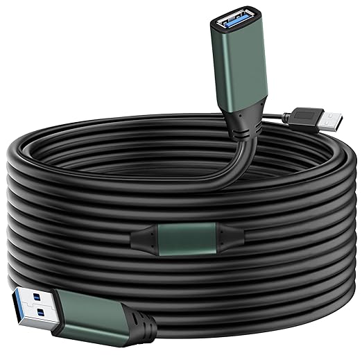 Kumiho 100FT USB 3.0 Extension Cable with Extension Chipsets Signal Booster Active Type A Male to A Female for PlayStation, Xbox, Keyboard, Mouse, USB Flash Drive, Printer, Camera and More