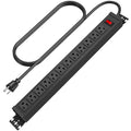 HHSOET Rotating 12 Outlet Surge Protector Power Strip,1200J, 6FT Black,1