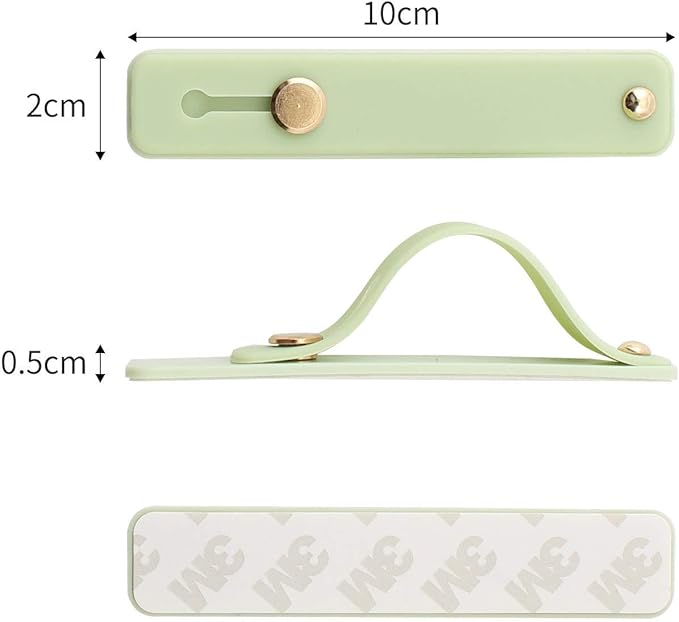 Removable and Reusable Cell Phone Grip Strap, Yetaida Telescopic Finger Kickstand Bracket Universal Silicone Phone Holder Stand and Portable Finger Loop for Most Smartphones Case (Matcha Green)