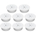 Desk Grommet 2" (50 mm), Desk Hole Cover for Cables White, Cable Grommet ABS Plastic, Desk Hole Grommet for Office and Home Table Cable, Detachable & Flexible Cable Cord Organizer-8 Pcs