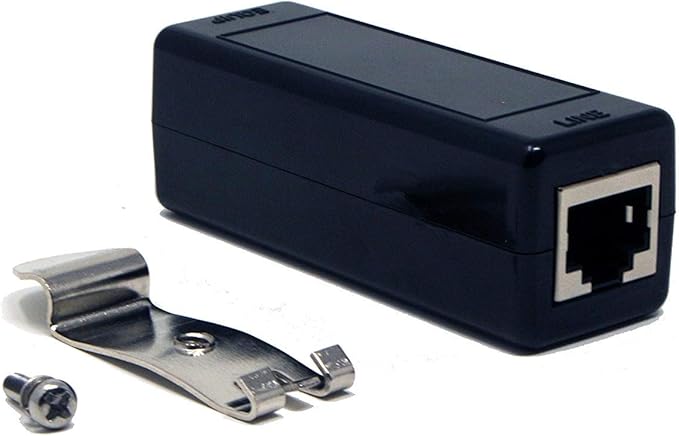 Ethernet Surge Protector - PoE+ - Gigabit - (with DIN Rail Mount Option) - Gas Discharge Tube for Full Protection - RJ45 Lightning Suppressor - LAN Network CAT5/CAT6 Thunder Arrestor - Tupavco TP309
