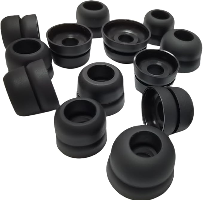 Double Flange Ear Tips for Beats Studio Buds Replacement Earbuds Tips for Beats Earbuds Beats Fit Pro 6 Pairs Black
