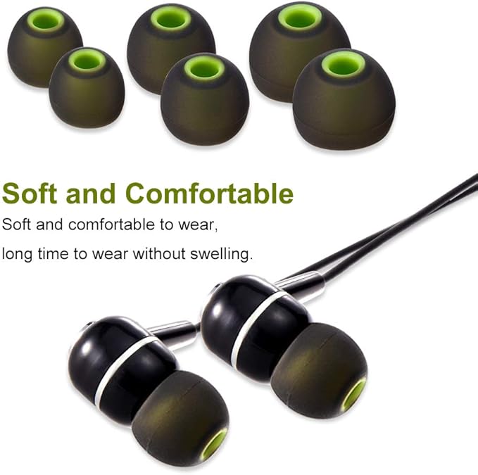 Earbud Tips Soft Silicone Earbuds Replacement Tips Fit for in-Ear Headphones(Inner Hole from 3.8mm - 4.2mm Earphones) 9 Pairs S/M/L