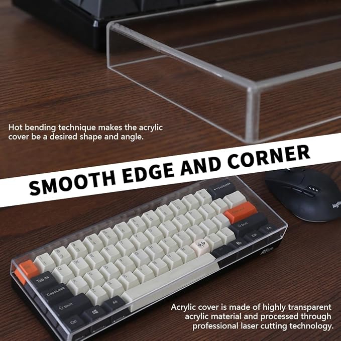 Acrylic Keyboard Dust Cover,68 Keys Transparent Mechanical Keyboard Protective Cover,Compatible with Computer Gaming Keyboards (12.28''x4.02''x0.87'')