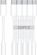 USB-C to 3.5mm Audio Headphone Adapter - HiFi 300 Pack Compatible with Apple iPhone 16 15 Samsung Galaxy S25 S24 S23 S22 Plus Pro Max Ultra Pixel iPad - Type C to Aux Cord Jack Dongle Adapter