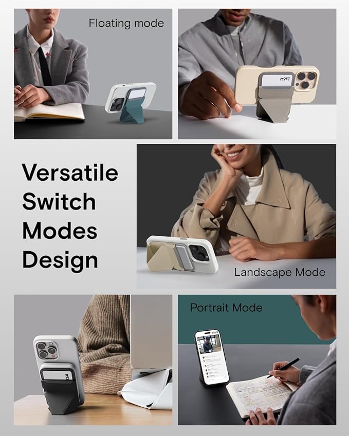 MOFT Magnetic Wallet Stand Compatible with iPhone 16/15/14/13/12 Series, Angle Adjustment & Magsafe Compatible MOVAS Phone Stand,Jungle