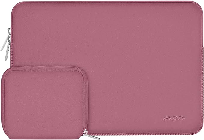 MOSISO Laptop Case 15 inch, 15 inch Laptop Sleeve Bag Compatible with MacBook Air 15 M4 A3241 M3 A3114 M2 A2941 2025 2024 2023, Dell XPS 15, Neoprene Computer Sleeve Bag with Small Case, Dusty Rose