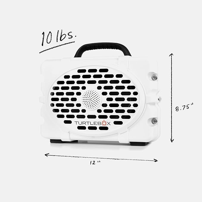 Turtlebox Original Gen 3: Portable Outdoor Bluetooth Speaker – Ultra-Loud (120dB), Waterproof (IP67), Rugged, Impact-Resistant, 3-Day Battery | Party Mode: Unlimited Pairing Stereo, White/Navy