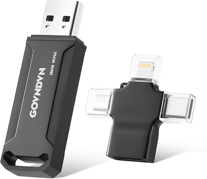 Photo Stick 256GB Real Capacity iStore Pro, 4-in-1 Auto Backup All Devices Flash Drive for iPhone Photos/Videos/Contacts, Easy Store Memory and Thumb Drive for iPhone 16/15/14/13/12, iPad, Android, PC