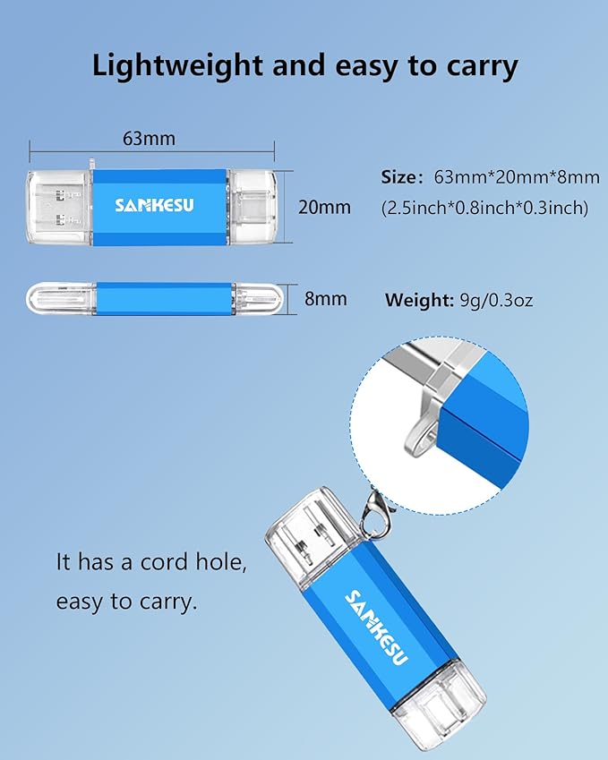 32GB 3 Pack 2-in-1 USB C Flash Drive Type-A+Type-C 3.1 Dual Drive OTG,Speed Up to 120MB/s USB C Storage Flash Drive Compatible with iPhone 16/15, Android Smartphone/Tablets/Computers