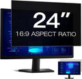 24 Inch Computer Privacy Screen Filter for 16:9 Aspect Ratio, Anti-Glare, Eye Protection, Anti-Blue Light Computer Monitor Privacy Filter, Removable Anti-Scratch 24in Protector Film
