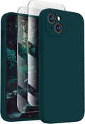 FireNova Designed for iPhone 14 Case, Silicone Upgraded [Camera Protection] Phone Case with [2 Screen Protectors], Soft Anti-Scratch Microfiber Lining Inside, 6.1 inch, Teal