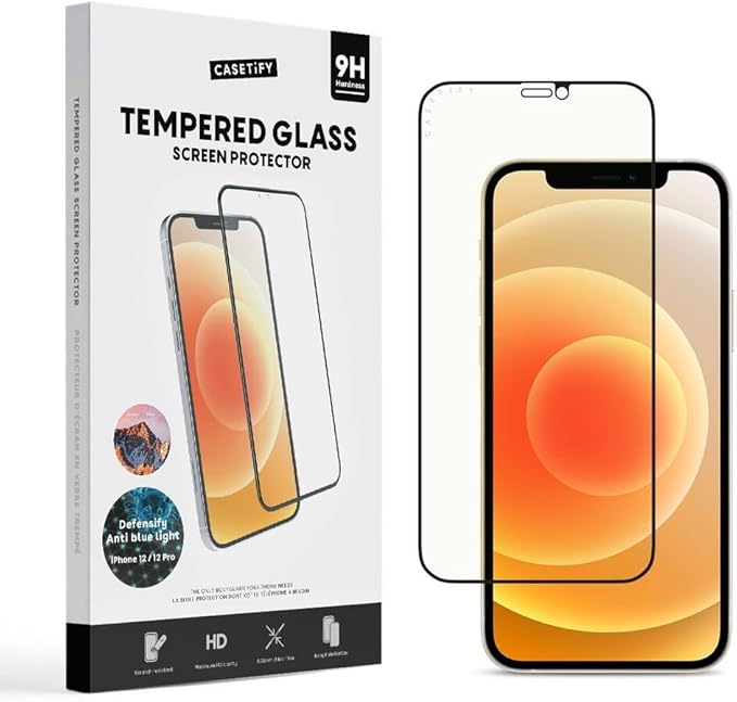 CASETiFY Impact Anti-Blue Light Screen Protector [Tempered Glass] for iPhone 13/13 Pro/14