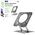 Uncaged Ergonomics Swivel Laptop Stand for Desk, Adjustable Computer iPad Stand for Desk w/ 360 Rotation, Portable Laptop Holder for Home Office Ergonomic Supplies (Space Gray)