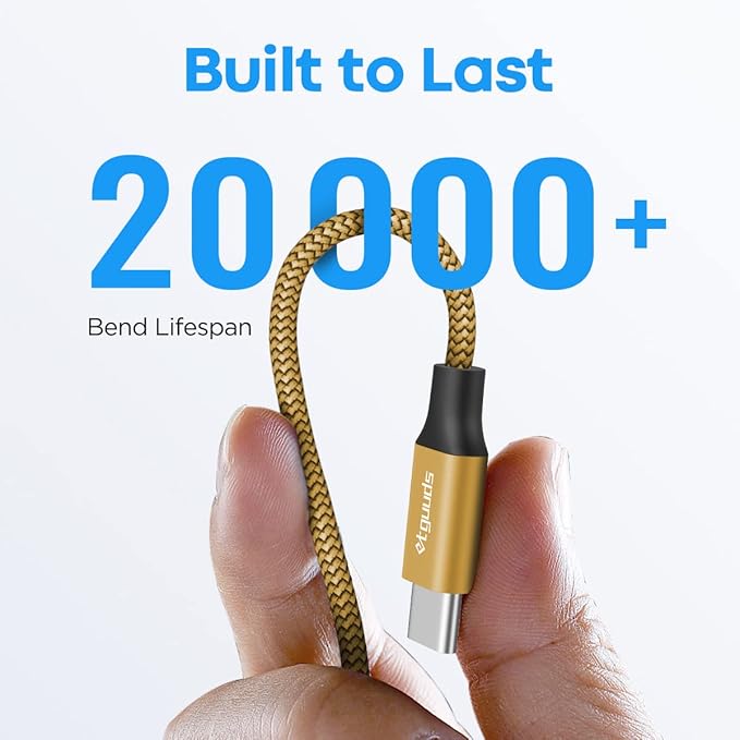 etguuds 6ft USB A to USB C Cable 3A Fast Charging, 2-Pack USB A to USB Type C Charger Cord for iPhone 16 15 Pro/Pro Max/Plus, for Samsung Galaxy S24 S23 S22 S21 S20 S10 A55 A54 Flip Note, Moto, Gold