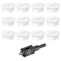 1" White Desk Grommet, JTemgle Flexible Cable Grommet with Bi-Metal Hole Saw Cross Rubber Cable Hole Cover Wire Organizer Caps Desktop Cord Management for Home Office TV Stands Tabletops, 13 Pieces