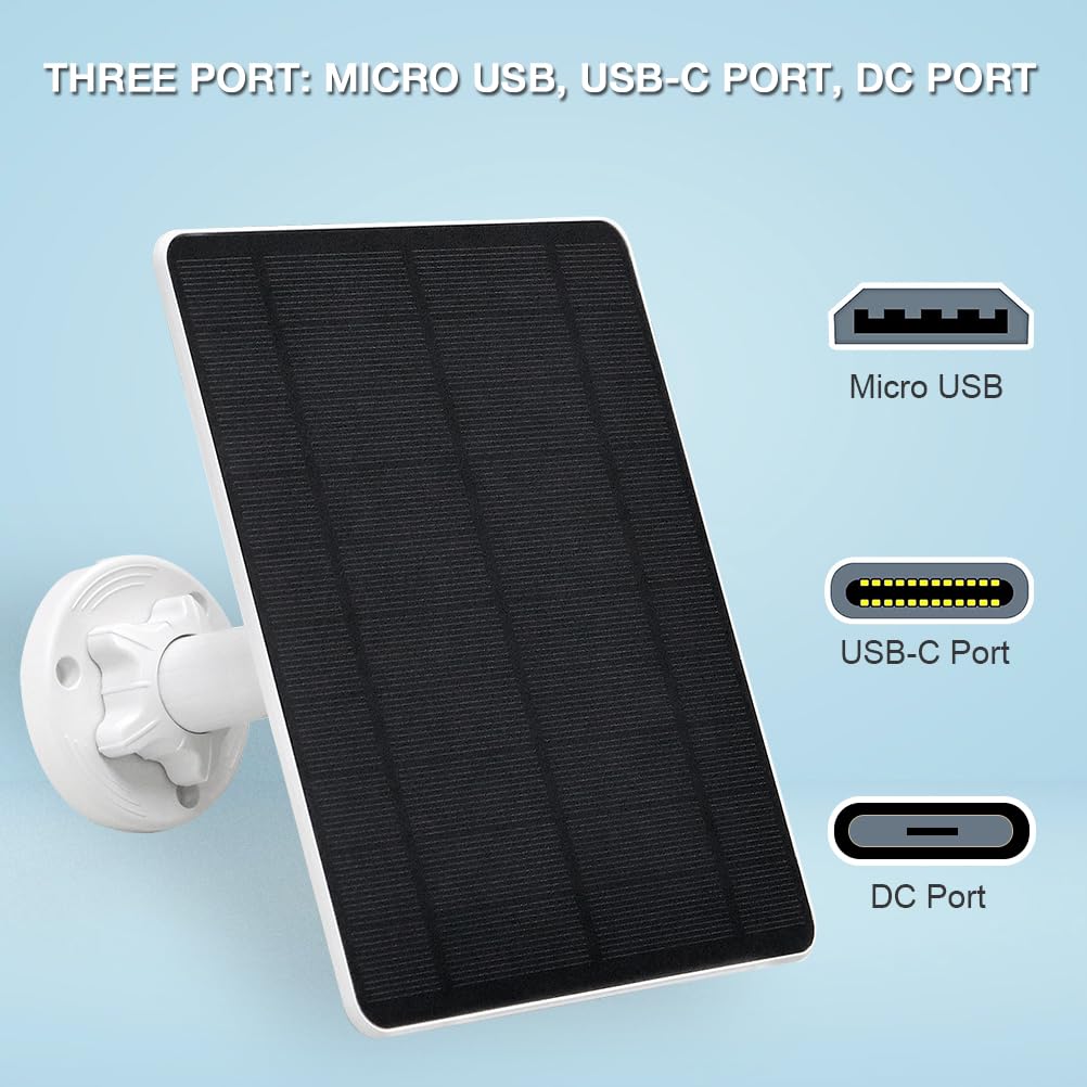 Solar Panel for Security Camera,5W USB Solar Panel for Cameras DC 5V