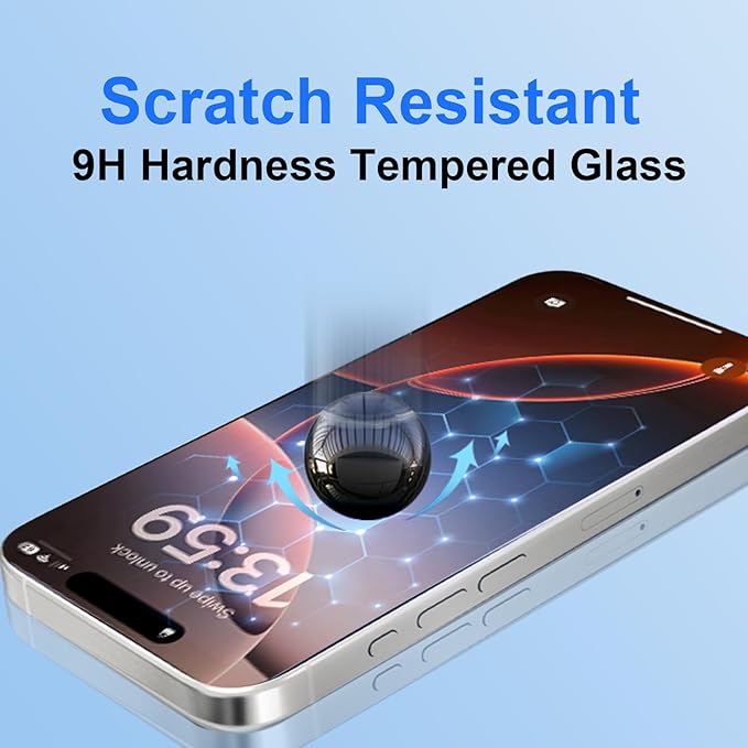 OneFish Full Edge Coverage Tempered Glass Screen Protector for IPhone 15/IPhone 14 Pro 6.1 inch, 2 Pack Edge Reinforcement, Self-Aligning Installation, Case Friendly HD Screen Protectors