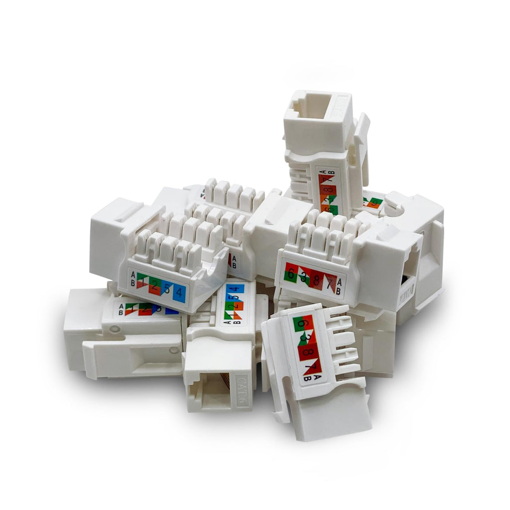 Cat6 Keystone Jack - [UL Listed] - Ethernet Wall Jack - Network Coupler - Cat5/5e/6 Compatible - 100-Pack