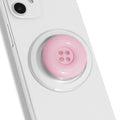 Solid Color Button Phone Grip – Minimalist Design, Durable and Lightweight, Grip and Stand for Smartphones (Baby Pink, Magnetic Type)