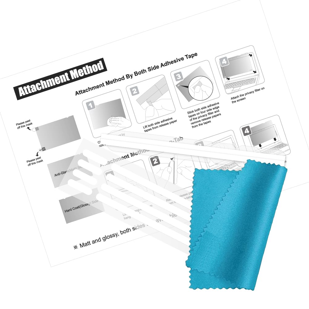 WELINC 22 Inch - 16:10 Aspect Ratio - Computer Privacy Screen Filter for Widescreen Monitor - Anti-Glare - Anti-Scratch Protector Film - Protects Your Eyes from Harmful Glare and Blue Light