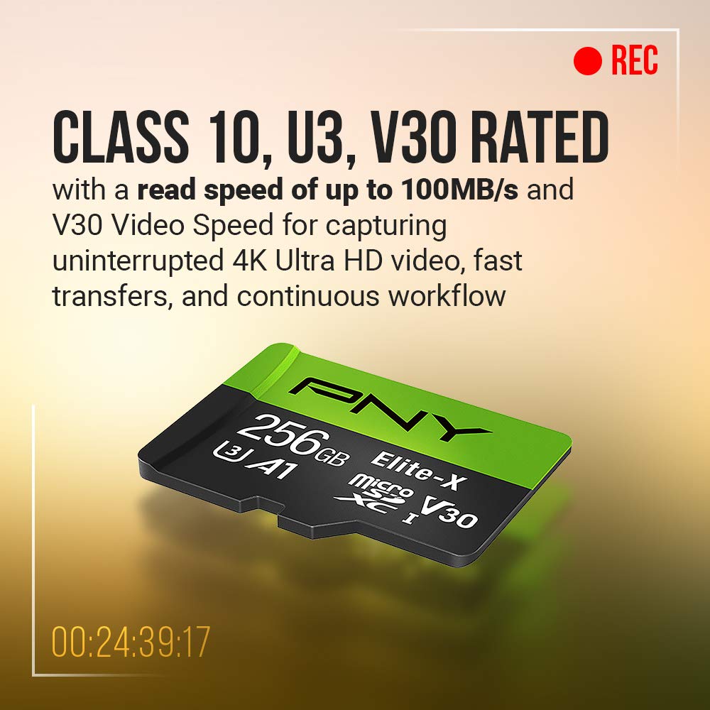 PNY 64GB Elite-X Class 10 U3 V30 A1 microSDXC Flash Memory Card 3-Pack