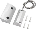 Magnetic Reed Switch Wired Surface Mount Normally Closed NC Contact Sensor Alarm Magnetic Door Switch with 2 Wires, Zinc Alloy Sliver, OC-59