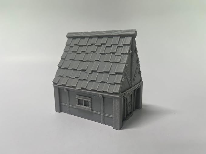 Paintable Tabletop Miniature Little Town Building Terrains Compatible with RPG War Games - 18mm Scale Dioramas Building Set Scenery with Medieval Architecture Style by HAUTICO (HVillageHouses4-1)