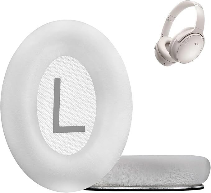 Replacement Ear Pads for Bose QuietComfort 45 (QC45) Headphones, Ear Pads Cushions with QCSE (QC SE)/New QC Wireless High-Density Noise Isolation Foam, Made Soft Protein Rubber Leather