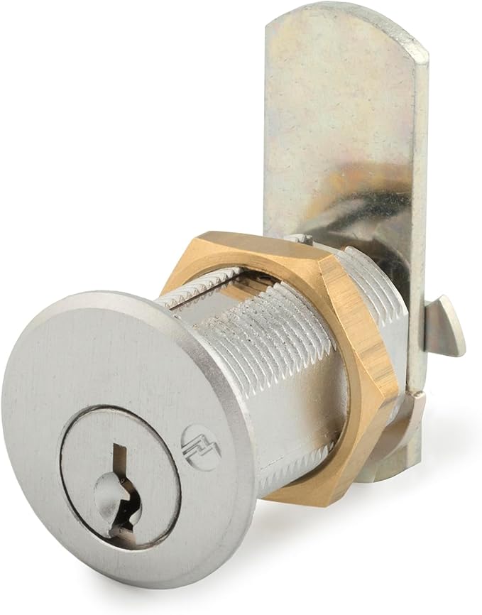 Olympus Lock DCN3 Rekeyable Cam Locks | 1-3/8" Cylinder 101 Key Lock, Keyed Alike | US26D Chrome Cabinet Locks | Grade 1 Cam Lock | Reversible Cam Lock for Doors & Drawer Lock
