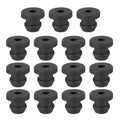 PATIKIL 6mm / 1/4 Inch Drill Hole,1/8 Inch ID Rubber Grommets, 15Pcs Top Hat Grommet for Wiring Eyelet Ring Gasket Automotive Firewall Cable Hole Plugs Wires Protection, Black