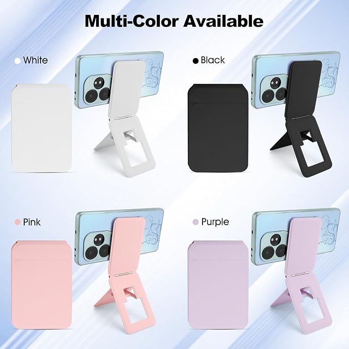 Phone Stand, Foldable Magnetic Phone Tripod, Angle Adjustment & Strong Magnets PU Leather Phone Stand, Compatible with All Smart Phone 16/15/14/13/12 (Black)