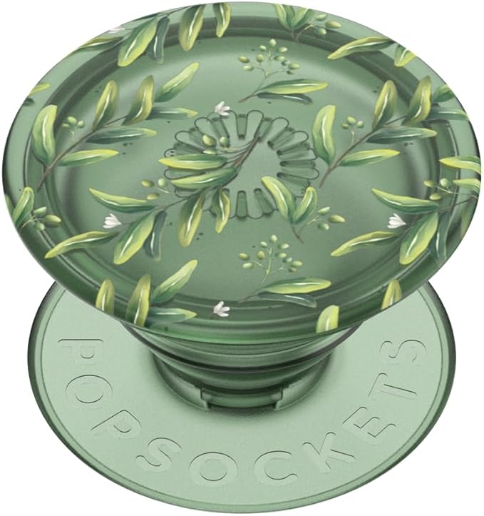 PopSockets Plant-Based Phone Grip with Expanding Kickstand, Adhesive Grip, Eco-Friendly - Translucent Olive