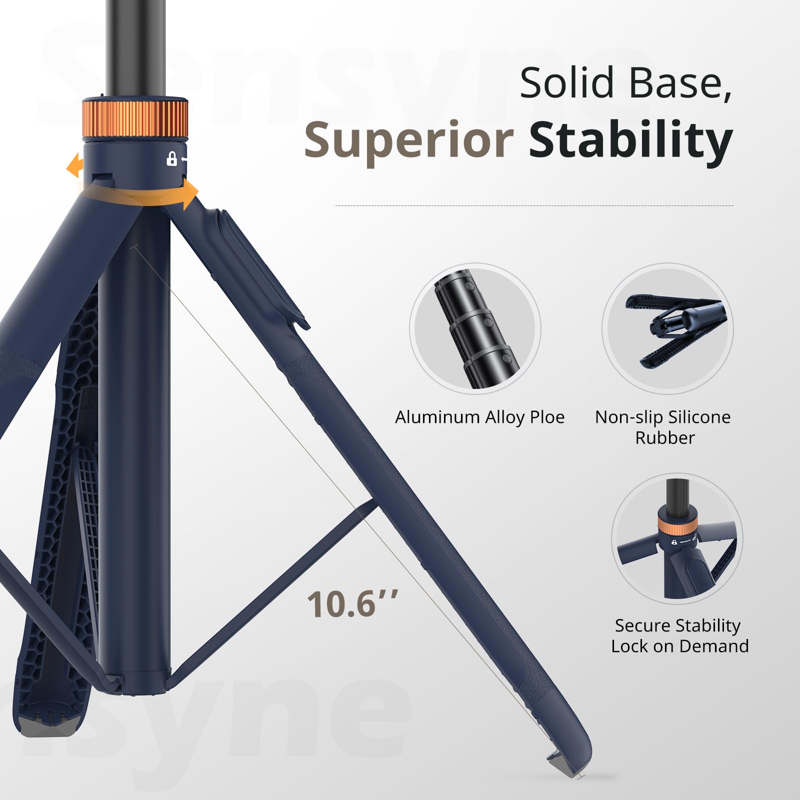 Sensyne 72" Phone Tripod, Extendable Selfie Stick with Detachable Phone Holder Compatible with All Cell Phones/Camera Blue