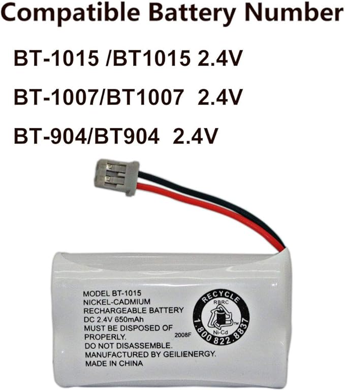 GEILIENERGY BT-1015 BT1015 Battery Compatible for Uniden BT1007 BT-1007 BT904 BT-904 BBTY0651101 BBTY0460001 BBTY0510001 BBTY0624001 BBTY0700001 HHR-P506, HHR-P506A Cordless Phone(3-Pack)