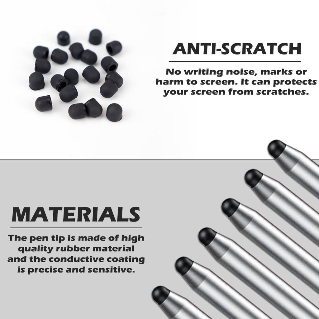 YOLUFER 20Pcs Replacement Tips Silicone Rubber Touch Screen Pens Tips for Touch Pen (6 * 6mm)