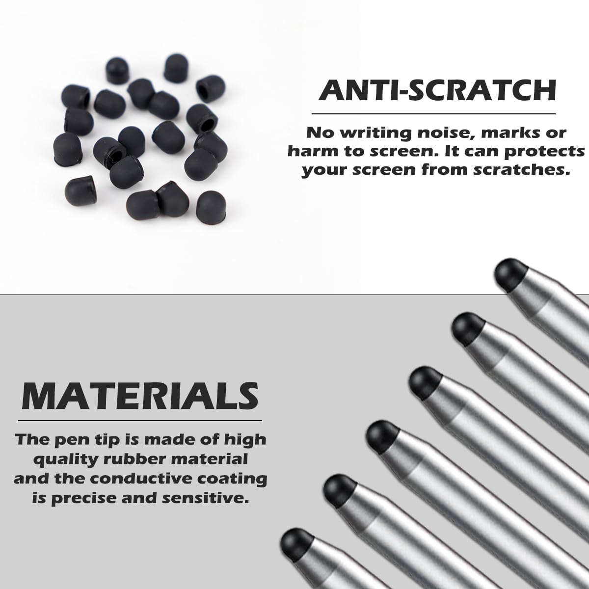 YOLUFER 20Pcs Replacement Tips Silicone Rubber Touch Screen Pens Tips for Touch Pen (6 * 6mm)