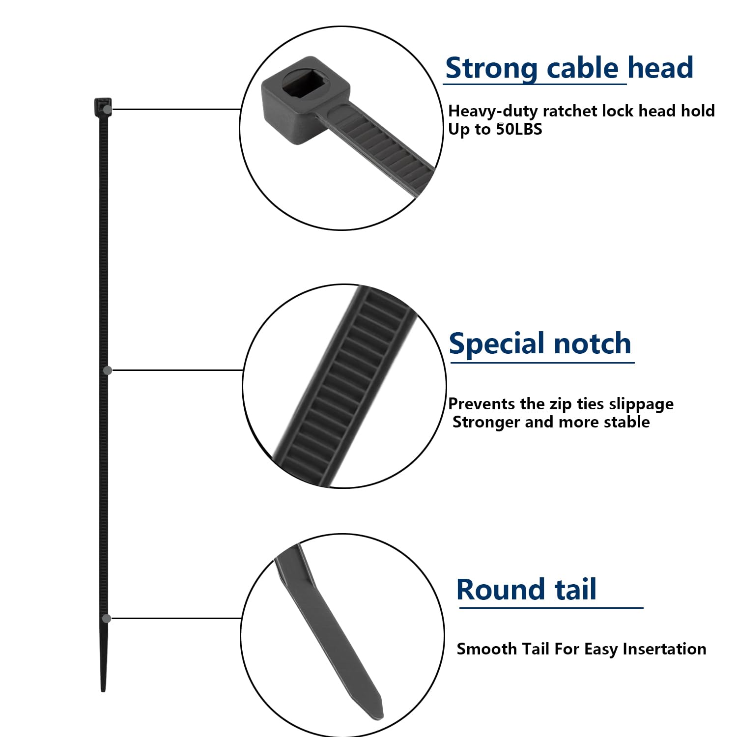 MasiStranth 800 PCS Black Zip Ties Assorted Sizes 8+12+14+18 Inch Self-locking Nylon Cable ties Heavy Duty Outdoor, UV Resistant Wire Straps for Home Office Garden Workshop Indoor Outdoor Fence