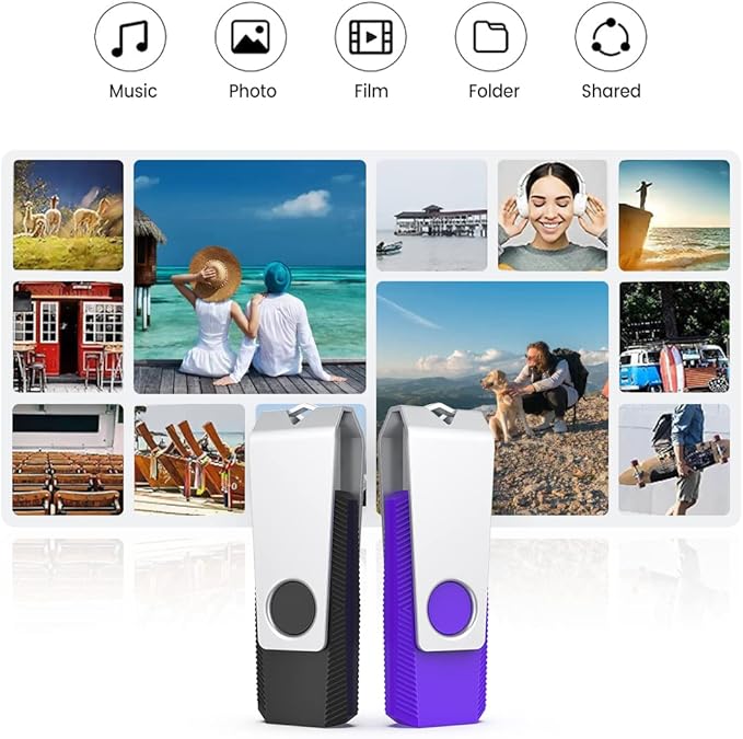 Aiibe 32GB Flash Drive 10 Pack 32GB USB 3.0 Flash Drive Thumb Drives USB Drive 32 GB Jump Drives Memory Stick (10 Pack, 5 Mixed Colors: Black Red Cyan Green Purple)