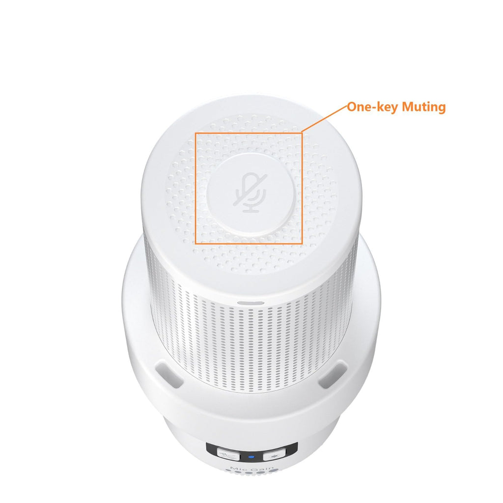 comica Wireless USB Microphone for Computer and Smartphone,48kHz/24bit RGB Cardioid Condenser Gaming Mic for Podcasting,Streaming,Recording,Music Creation,with Boom Arm Stand-White (EJoy Uni Pro A)