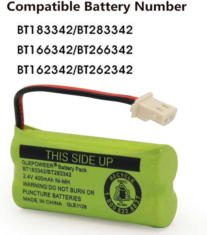 BT183342 BT283342 BT166342 BT266342 BT162342 BT262342 Battery Compatible with CS6114 CS6419 CS6719 EL52300 CL80111 Cordless Handset Phone (Pack of 4)