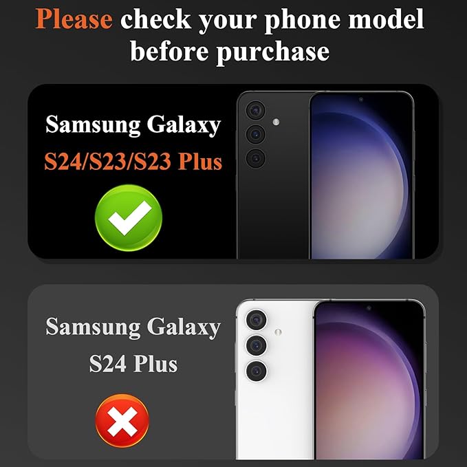 YWXTW Camera Lens Protector for Samsung Galaxy S24 / S23 / S23 Plus, [NOT for S24 Plus] 9H Tempered Glass Metal Individual Ring Camera Screen Protector for S24 Accessories (Lavender)