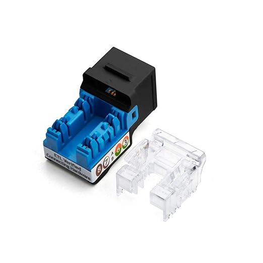 trueCABLE Cat6 Keystone Jack, Unshielded (UTP), 90 Degree Punch-Down, PoE++ (4PPoE) 100W, UL Listed, ETL Verified, ANSI/TIA Certified, Modular RJ45 Female, Black, 12 Pack
