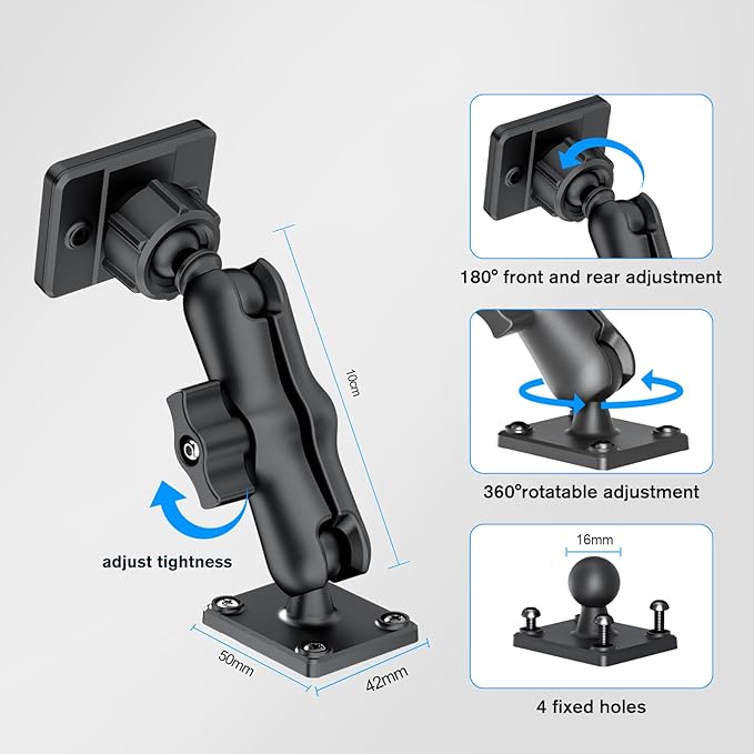 OHLPRO Magnetic Tablet Wall Mount for iPad Holder, Universal Compatible with iPad Pro/Air/Mini/Galaxy Tab and Kitchen Cabinet Office Home Use, 360° Rotation Drilled Base with Metal Ring: 4-inch Arm