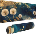 Gaming Mouse Pad, Large Non-Slip Rubber Base Mousepad, Keyboard Mouse Mat, Desk Pad with Stitched Edges, 31.5x11.8inch, Abstract Dandelion